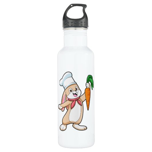 Konijn als Cook met wortel Waterfles (Voorkant)