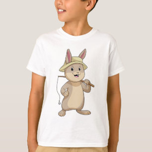 Konijn als Fisher met Geviste staaf T-shirt