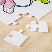 Konijn als haarser met hairdryer legpuzzel (Zijkant)