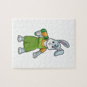 Konijn als haarser met hairdryer legpuzzel (Horizontaal)