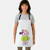 Konijn als haarser met hairdryer schort (Insitu)