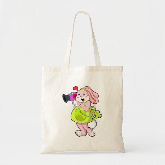 Konijn als haarser met hairdryer tote bag (Voorkant)