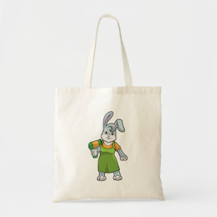 Konijn als haarser met hairdryer tote bag