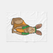 Konijn als hardloper met handdoek fleece deken (Voorkant (Horizontaal))