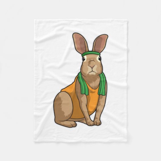 Konijn als hardloper met handdoek fleece deken (Voorkant)