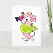 Konijn als kapper met föhn kaart (Achterkant)
