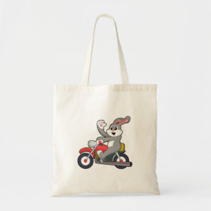 Konijn als motorrijder met motorfiets.PNG Tote Bag