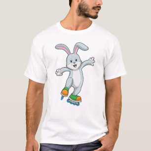 Konijn als Skater met gealigneerde schaatsen T-shirt