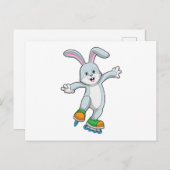 Konijn als skater met inline skates briefkaart (Voorkant / Achterkant)