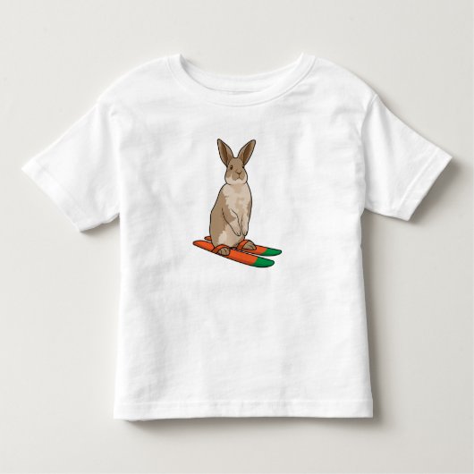 Konijn als skiër kinder shirts (Voorkant)