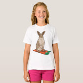 Konijn als skiër t-shirt (Voorkant volledig)