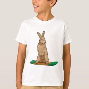 Konijn als Snowboarder met Snowboard T-shirt