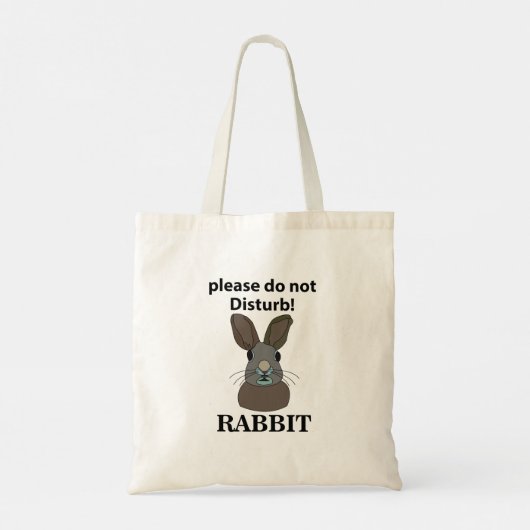 Konijn alsjeblieft niet storen grappig konijn tote bag (Achterkant)
