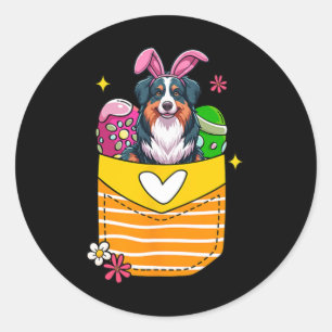 Konijn Australian Shepherd Pasen Chocolade Eieren Ronde Sticker