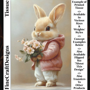 Konijn Baby Bunny, Bloemen CW6L Découpage Tissuepapier