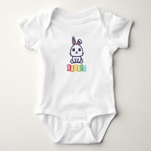 Konijn Baby Jersey Bodysuit (Voorkant)