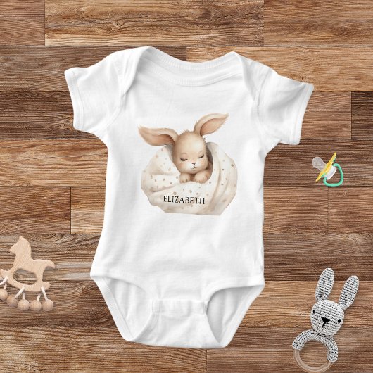 Konijn baby meisje beige schattig romper