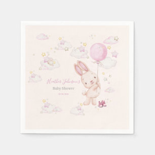 Konijn Babyshower Meisje Servet