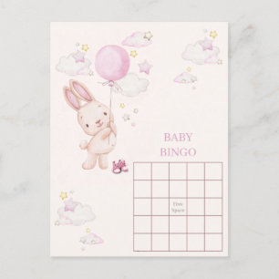 Konijn Babyshower Meisje Spel Briefkaart