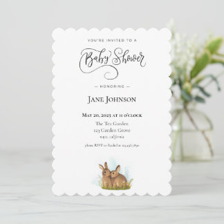 Konijn babyshower uitnodiging