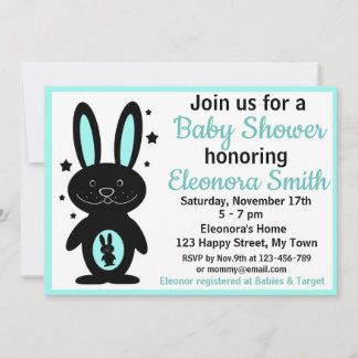 Konijn babyshower uitnodigingen