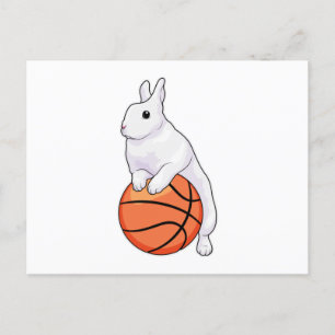 Konijn Basketbalspeler Basketbal Briefkaart