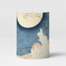 KONIJN BESCHOUWT EEN VOLLE MAAN Pillar Candle