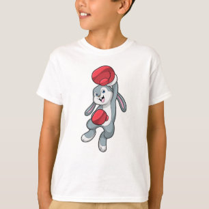 Konijn bij boksen met boks handschoenen t-shirt