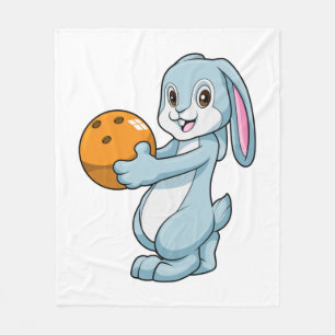 Konijn bij Bowling met Bowling ball Fleece Deken