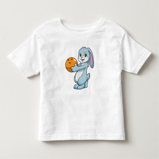 Konijn bij Bowling met Bowling ball Kinder Shirts (Voorkant)