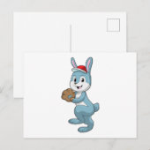 Konijn bij honkbal met honkbalhandschoen briefkaart (Voorkant / Achterkant)