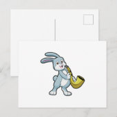 Konijn bij muziek met saxofoon briefkaart (Voorkant / Achterkant)