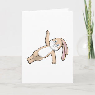 Konijn bij yogarekoefeningen kaart