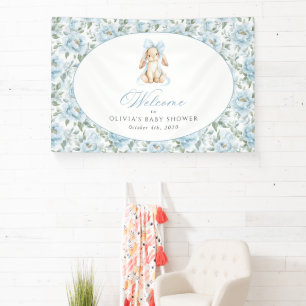 Konijn, Blauwe Strik, Blauwe Bloemen, Welkom bij d Spandoek