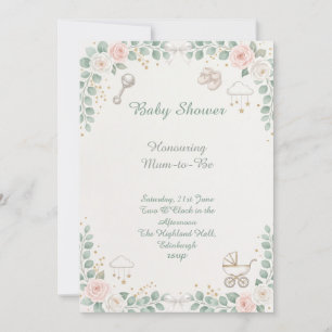 Konijn bloemige baby shower kaart