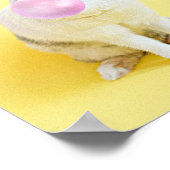 Konijn Blowing Bubble Gum Bubbles Bericht of naam Poster (Hoek)