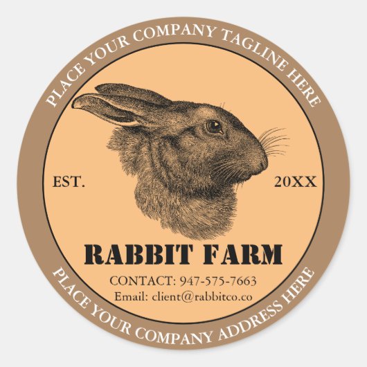  Konijn Boerderij Label Sticker (Voorkant)