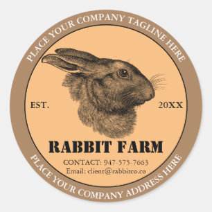 Konijn Boerderij Label Sticker