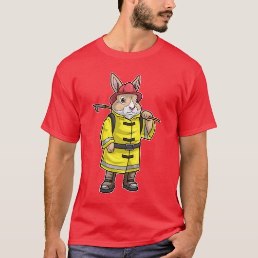 Konijn Brandweerman Pike paal Brandweer T-shirt (Voorkant)