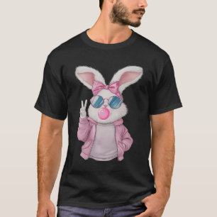 Konijn Bunny Blaast Bubble Gum Pasen Dag Schattig  T-shirt