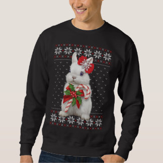 Konijn Candy Cane Lelijke Kerst Sweater Animal XM