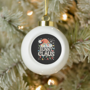 Konijn Claus Kerstmis Kerstmis Vakantie Familie Keramische Bal Ornament