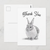 Konijn Dank je wel Briefkaart (Voorkant / Achterkant)