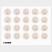 konijn dank u Antiek wit Baby shower Ronde Sticker (Vel)
