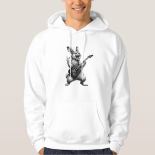 Konijn dat gitaar speelt Rockster Konijnenliefhebb Hoodie