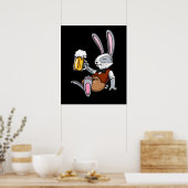 Konijn Drink Beer Bunny Funny Party Poster (Keuken)