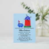 Konijn eierenwagen #4 uitnodigingskaart voor baby uitnodiging briefkaart (Staand voorkant)