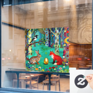 Konijn, Ekster, Vos en “Het Deelpad” Raamsticker