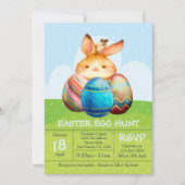 Konijn en Baby Bunny Easter Hunt Brunch Kaart (Voorkant)