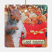 Konijn en Eekhoorn Dubbelzijdig  Keramisch Ornament (Achterkant)